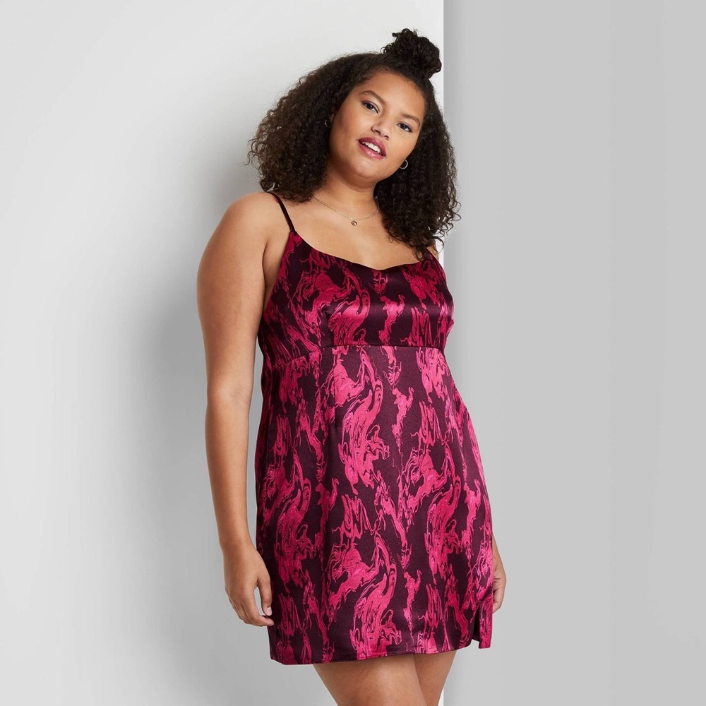 Women's Notch Slip Dress Wild Fable Purple Swirl 4X